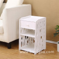 Small Side Table White Bookshelf Bedside Nightstand Table